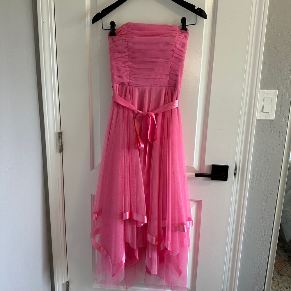 Y2K Balletcore Hot Pink Strapless Dress